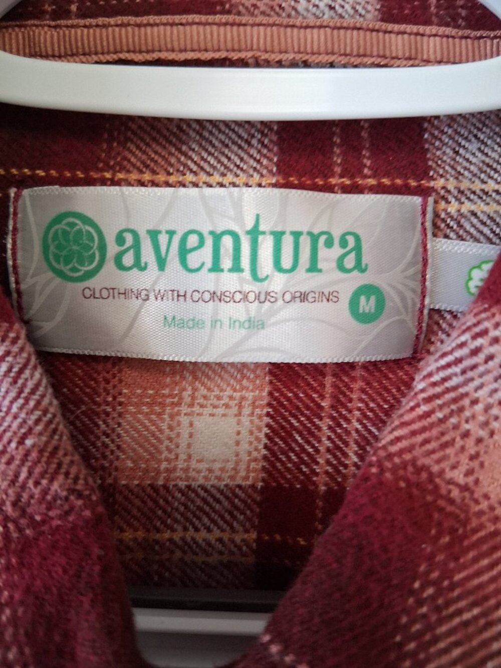 Pink and white flannel women's size medium